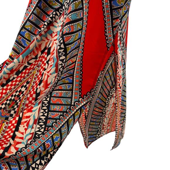 Gianni Bini Maxi Dress Size M Double Side Slits Sleeveless Red Resort Wear Boho - Picture 7 of 13